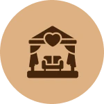 Wedding gazebo icon with heart design